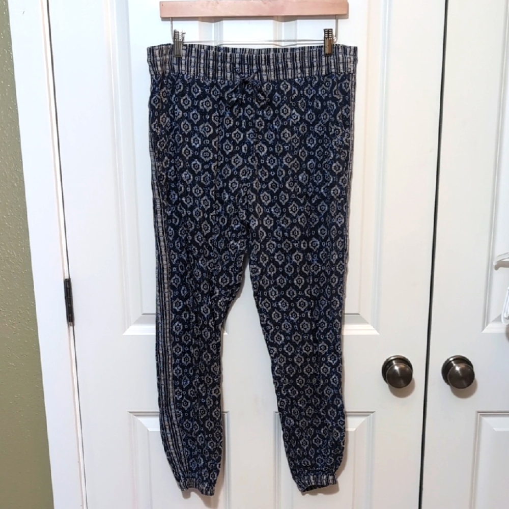 Liverpool Los Angeles Blue Patterned Jogger Pants